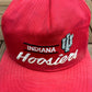 Indiana Hoosiers University Embroidered Graphic Hat | Snap Back | Vintage 1990s College Sports Red Cap |