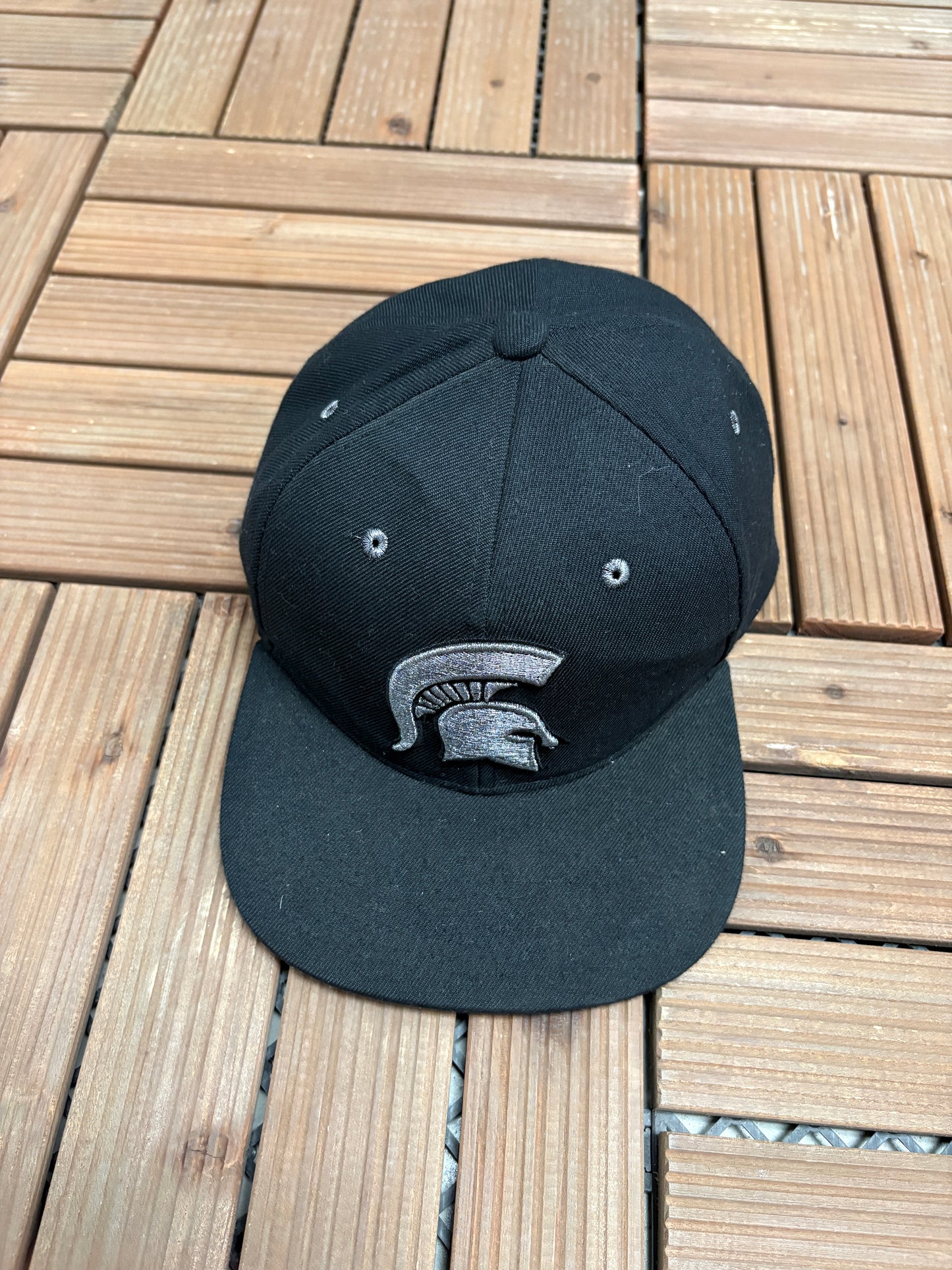 Michigan State Spartans Embroidered Graphic Hat | Snap Back | 2000s College Sports Black Cap |