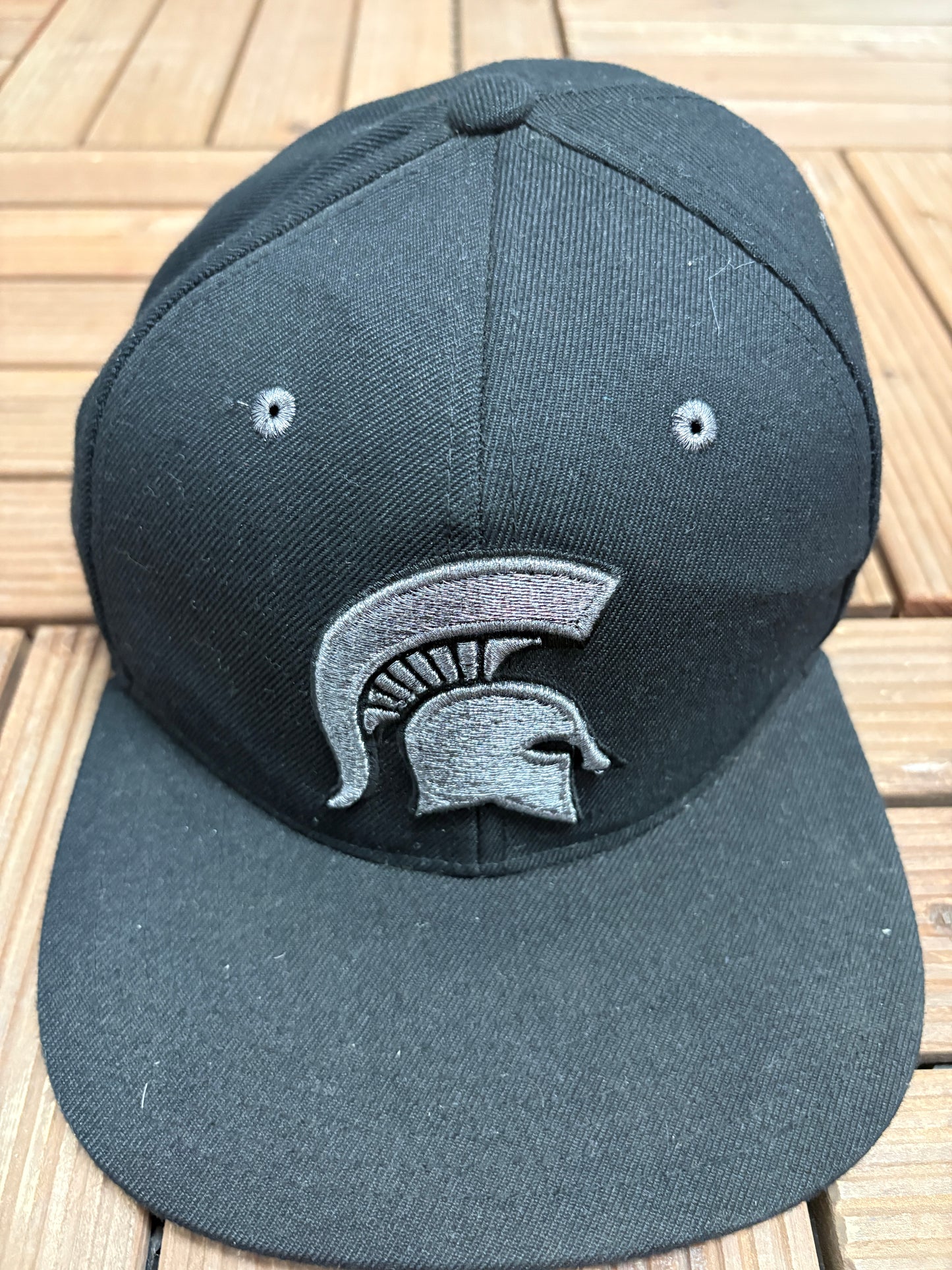 Michigan State Spartans Embroidered Graphic Hat | Snap Back | 2000s College Sports Black Cap |