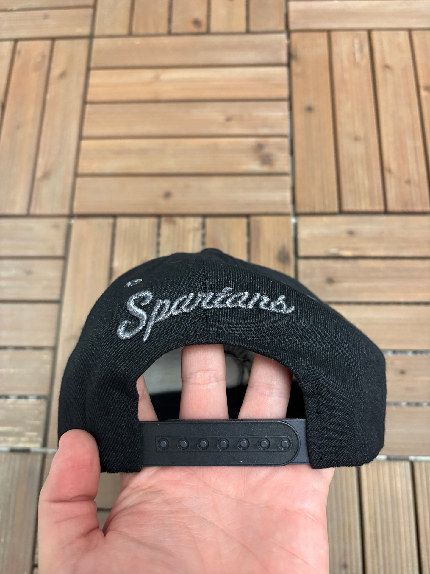 Michigan State Spartans Embroidered Graphic Hat | Snap Back | 2000s College Sports Black Cap |