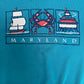 Maryland Tourist Attractions Graphic Crewneck | Size X-Large | Vintage 1990s Promotional Blue Sweater |