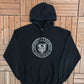 University of Waterloo Graphic Hoodie | Size Large | Vintage 2000s Canadian College Black Sweater |