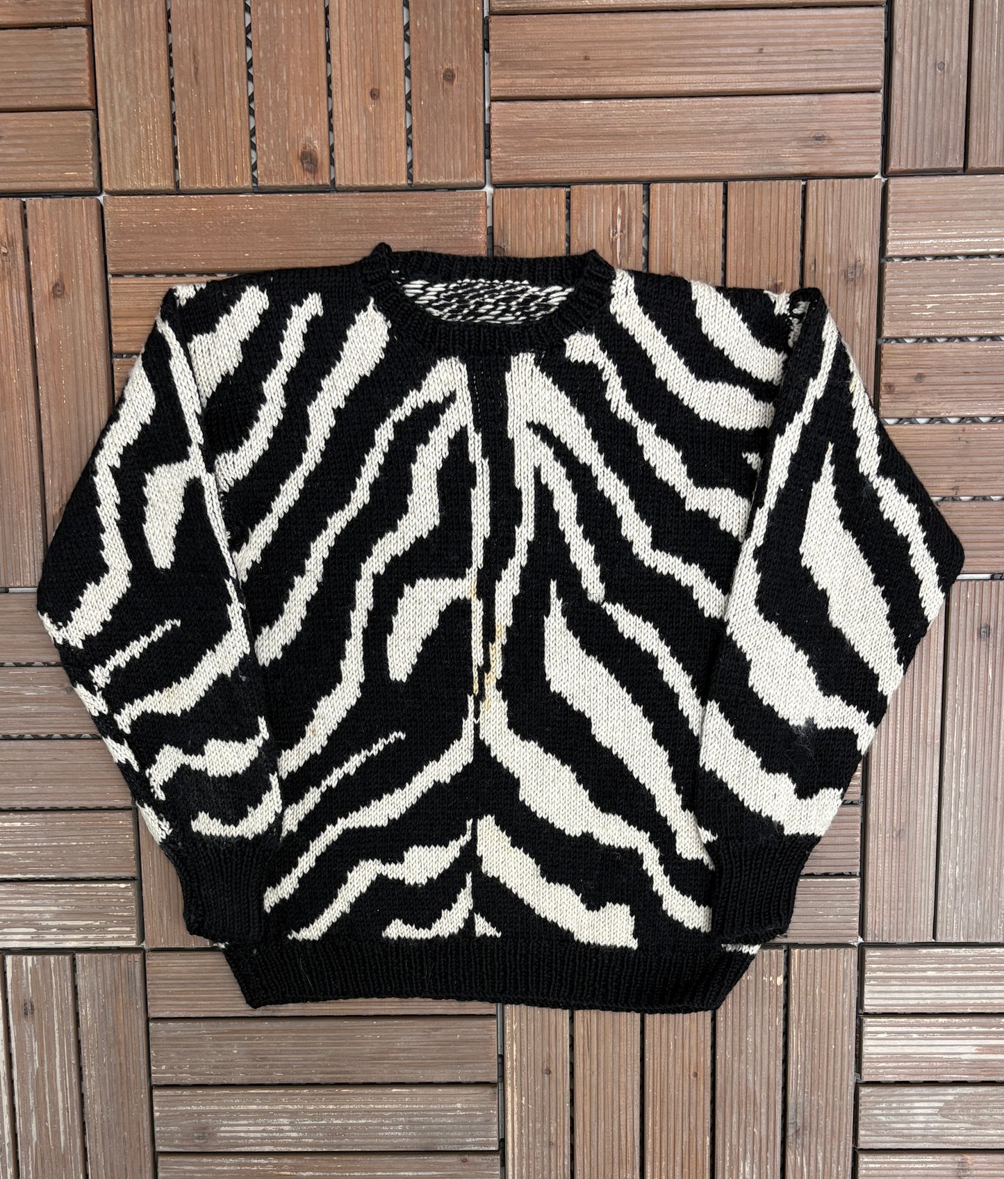 Abstract Pattern Knit Sweater | Size Small | Vintage 1990s Knit Black Sweatshirt |