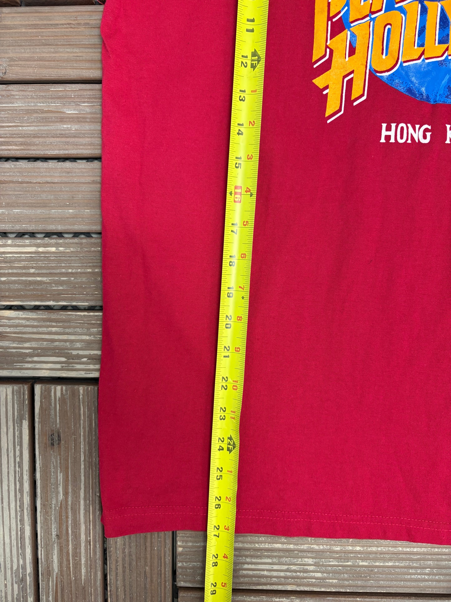 Planet Hollywood Hong Kong Graphic Tee | Size Large | Vintage 1990s Tourist Promotional Red T-Shirt |