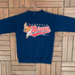 Buffalo Bisons Graphic Crewneck | Size Small | Vintage 1990s MiLB Baseball Blue Sweater |