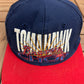 Atlanta Braves Tomahawk Chop Graphic Hat | Snap Back | Vintage 1990s MLB Baseball Blue Cap |