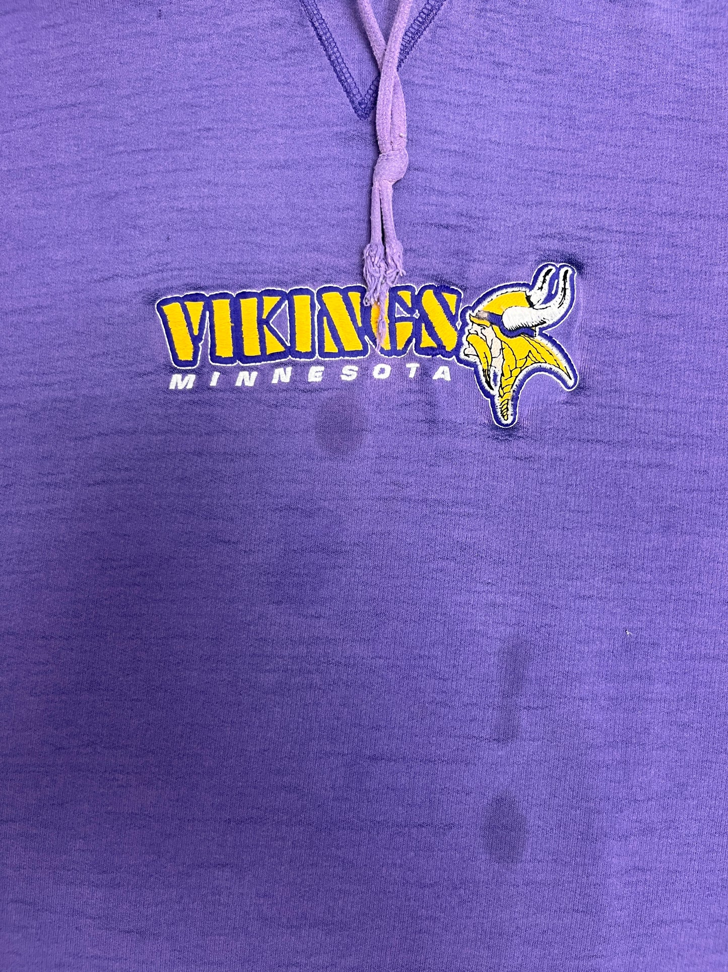 Minnesota Vikings Embroidered Graphic Hoodie | Size XX-Large | Vintage 2000s NFL Football Purple Sweater |