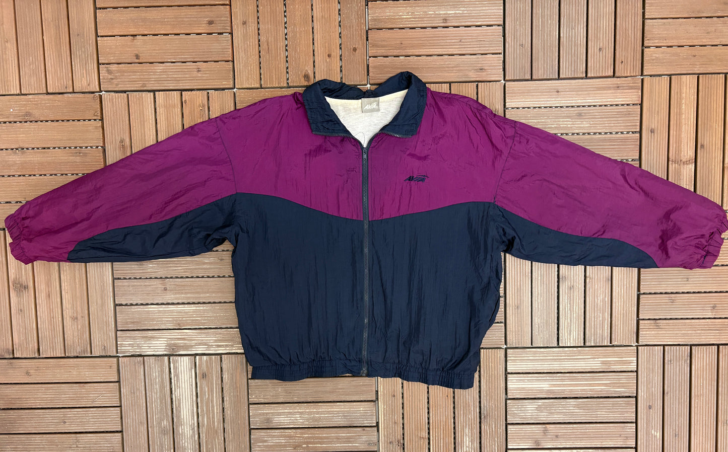 Avia Activewear Embroidered Windbreaker | Size X-Large | Vintage 1990s Purple Zip Up Windbreaker |