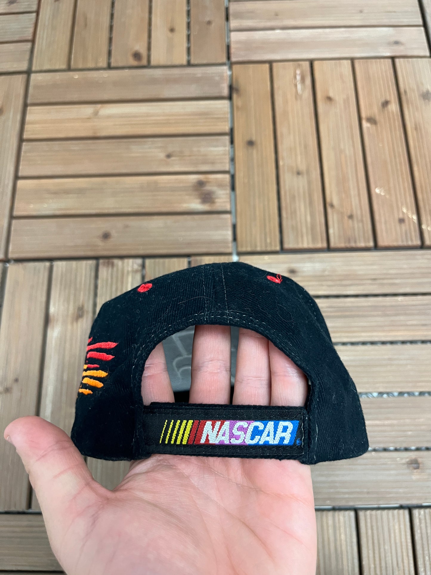 Eagle One Mark Martin Graphic Hat | Strap Back | Vintage 1990s NASCAR Racing Black Cap |