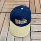 Labatt Blue Embroidered Graphic Hat | Leather Clasp Back | Vintage 1990s Promotional Blue Cap |