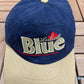 Labatt Blue Embroidered Graphic Hat | Leather Clasp Back | Vintage 1990s Promotional Blue Cap |