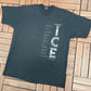 Labatt Ice Beer Graphic Tee | Size X-Large | Vintage 1990s Promotional Black T-Shirt |