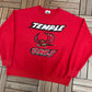 Temple Owls Graphic Crewneck | Size X-Large | Vintage 1990s College Red Sweater |