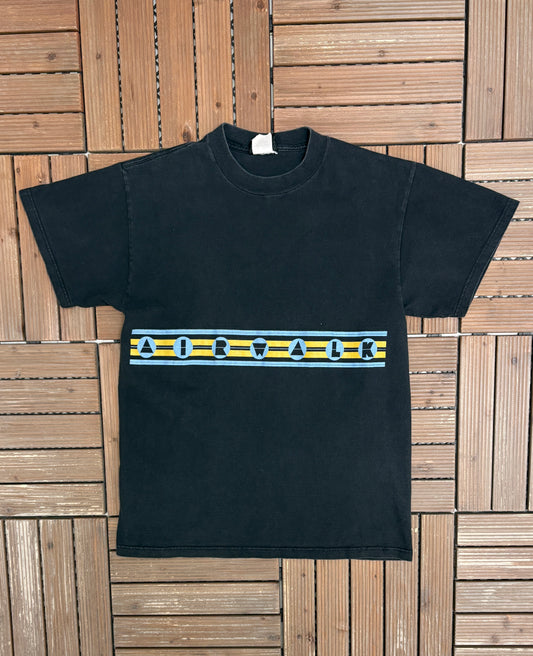 Airwalk Skateboarding Graphic Tee | Size Medium | Vintage 2000s Branded Skate Black T-Shirt |