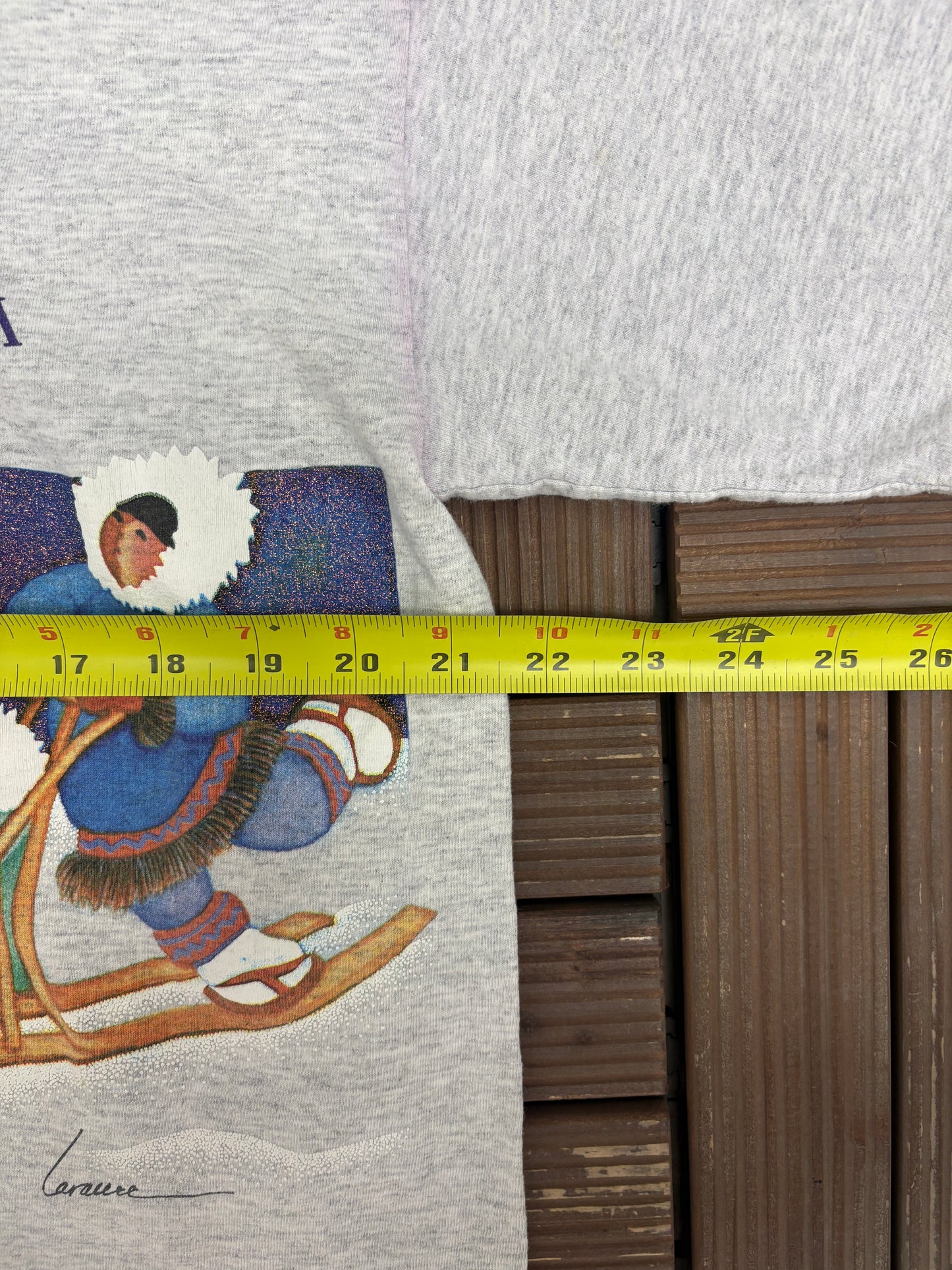 Alaska Scenic Wrap Around Graphic Tee | Size Large | Vintage 1990s Single Stitch Tourist Grey T-Shirt |