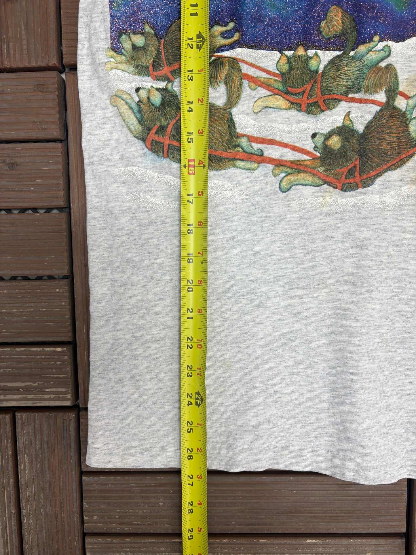 Alaska Scenic Wrap Around Graphic Tee | Size Large | Vintage 1990s Single Stitch Tourist Grey T-Shirt |