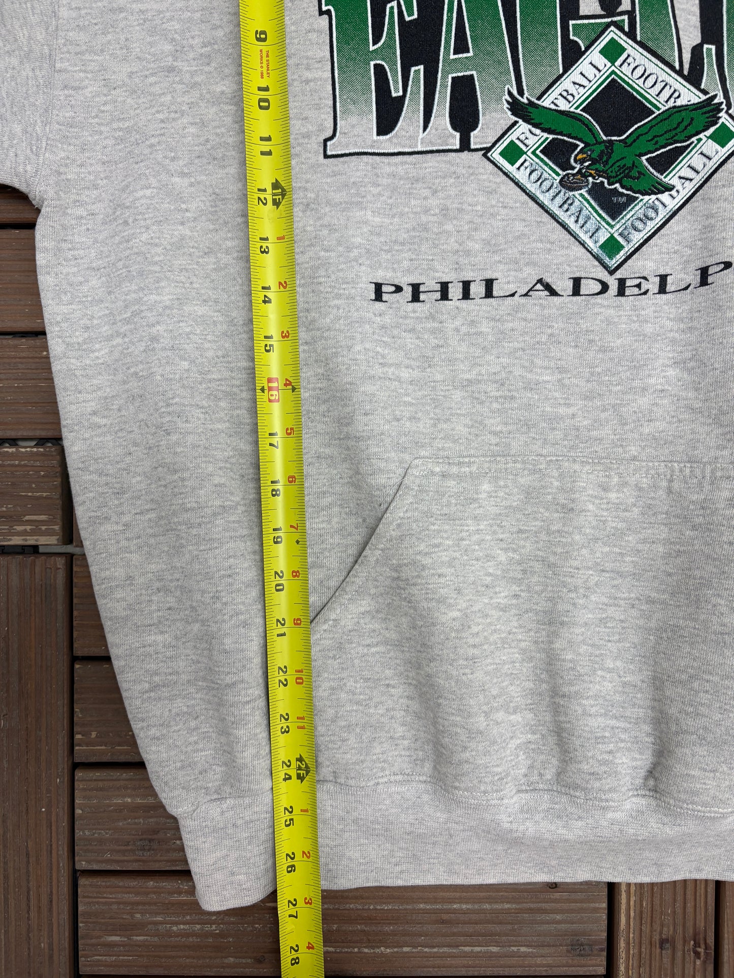 Philadelphia Eagles Graphic Hoodie | Size X-Large | Vintage 1990s NFL Football Grey Sweater |