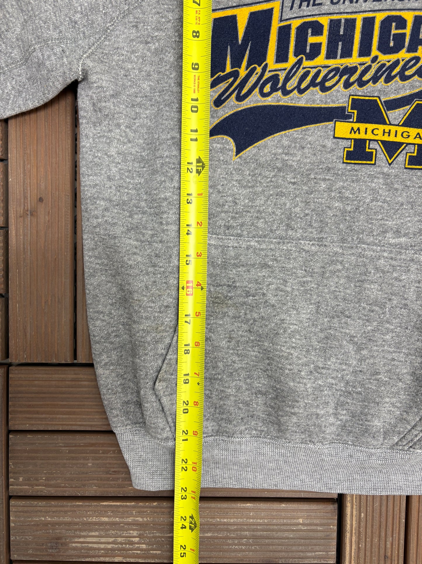 University of Michigan Wolverines Graphic Hoodie | Size Small | Vintage 1990s College Grey Sweatshirt |