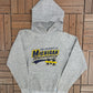 University of Michigan Wolverines Graphic Hoodie | Size Small | Vintage 1990s College Grey Sweatshirt |