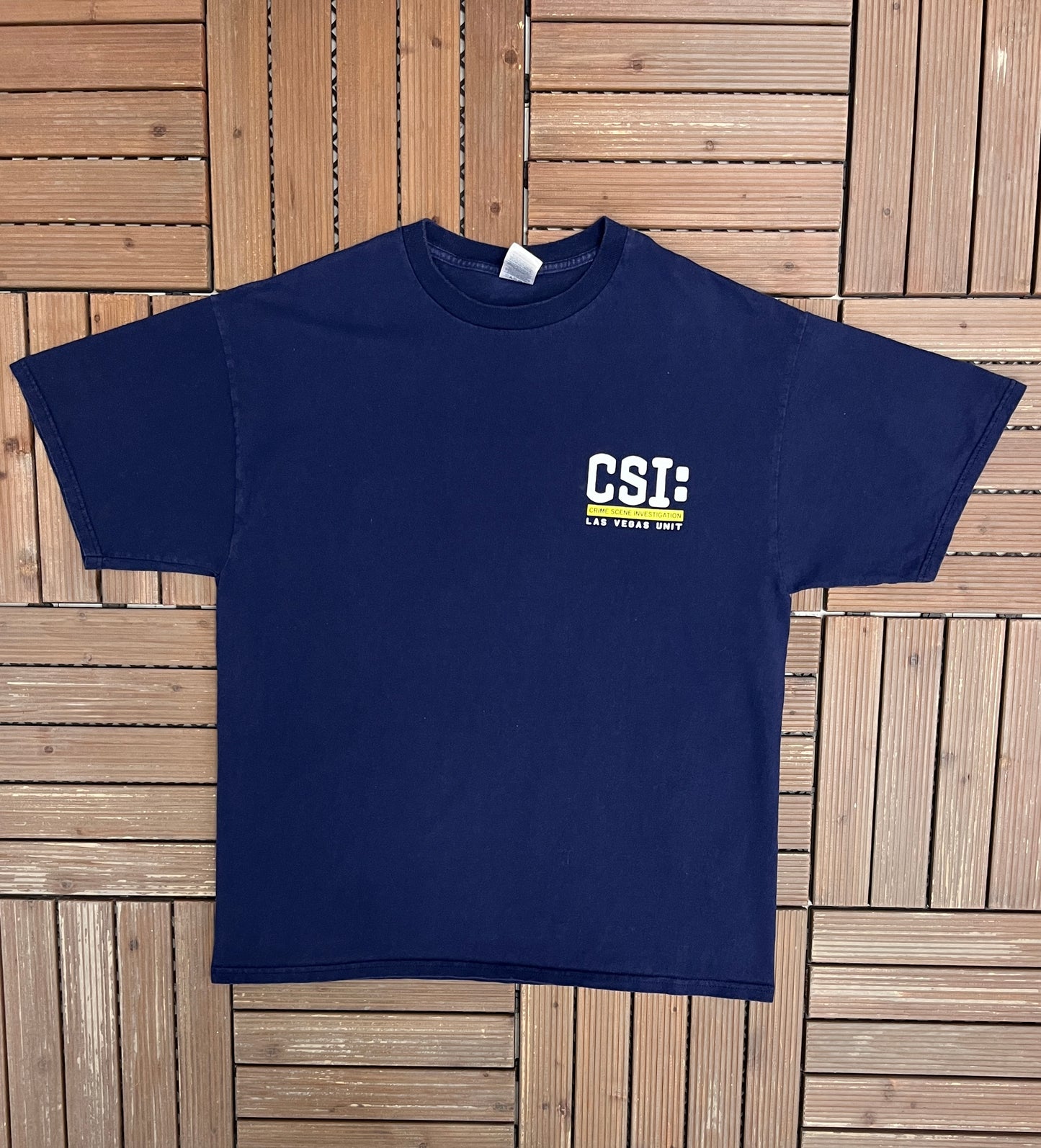 CSI: Las Vegas Unit Graphic Tee | Size X-Large | Vintage 2000s Promotional Blue T-Shirt |