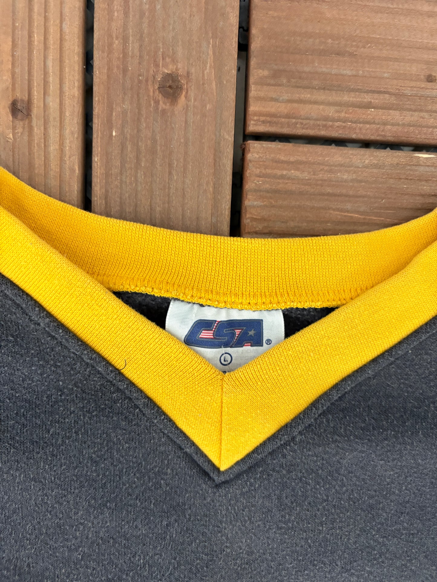 Pittsburgh Steelers Embroidered Graphic Crewneck | Size Large | Vintage 1990s Football Black Sweater |