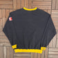 Pittsburgh Steelers Embroidered Graphic Crewneck | Size Large | Vintage 1990s Football Black Sweater |