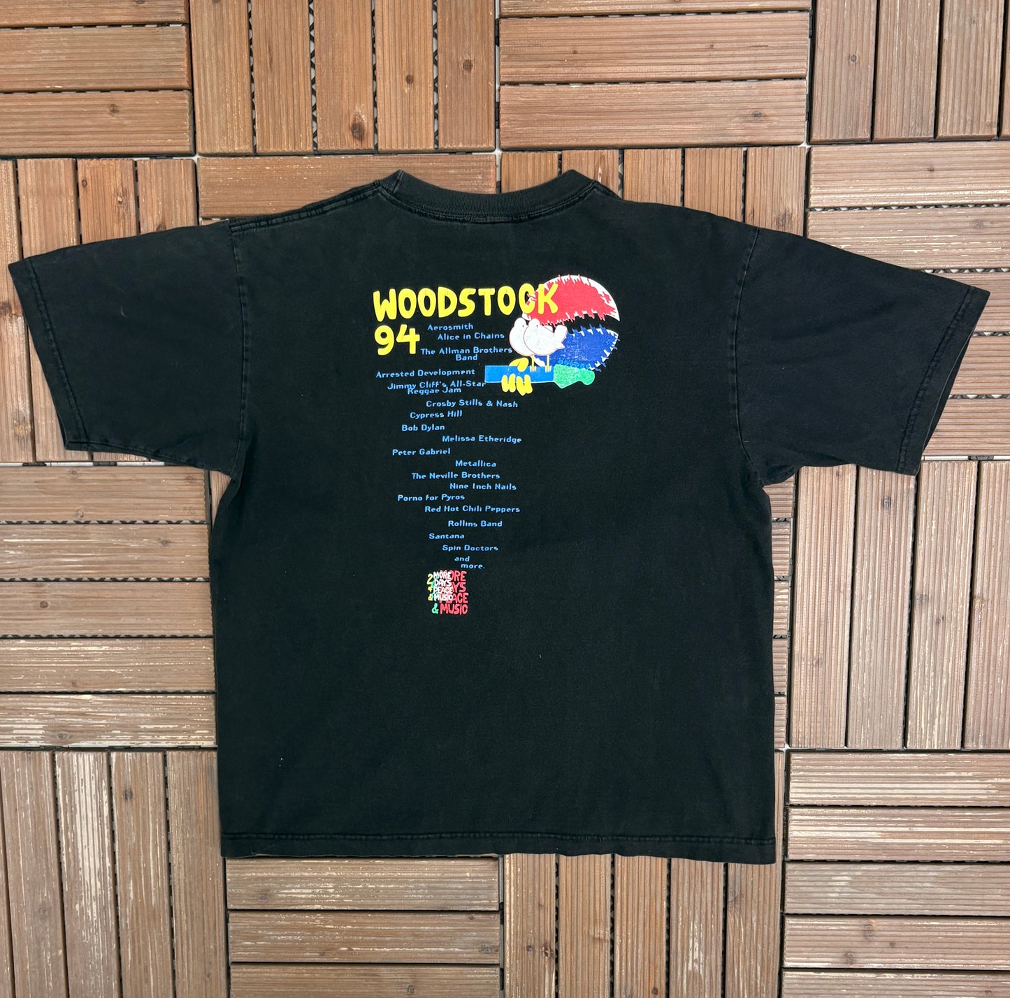 Pepsi Woodstock '94 Graphic Tee | Size X-Large | Vintage 1990s Music Festival Black T-Shirt |