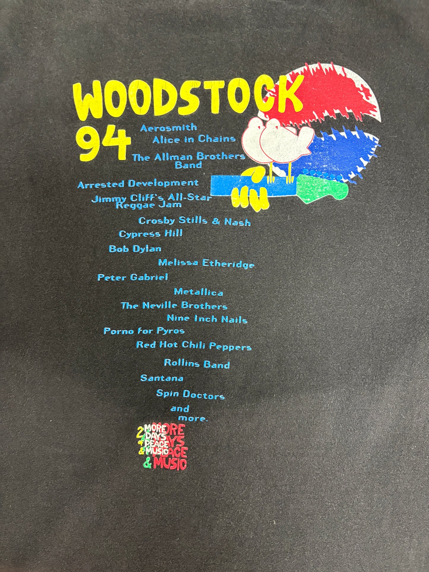 Pepsi Woodstock '94 Graphic Tee | Size X-Large | Vintage 1990s Music Festival Black T-Shirt |