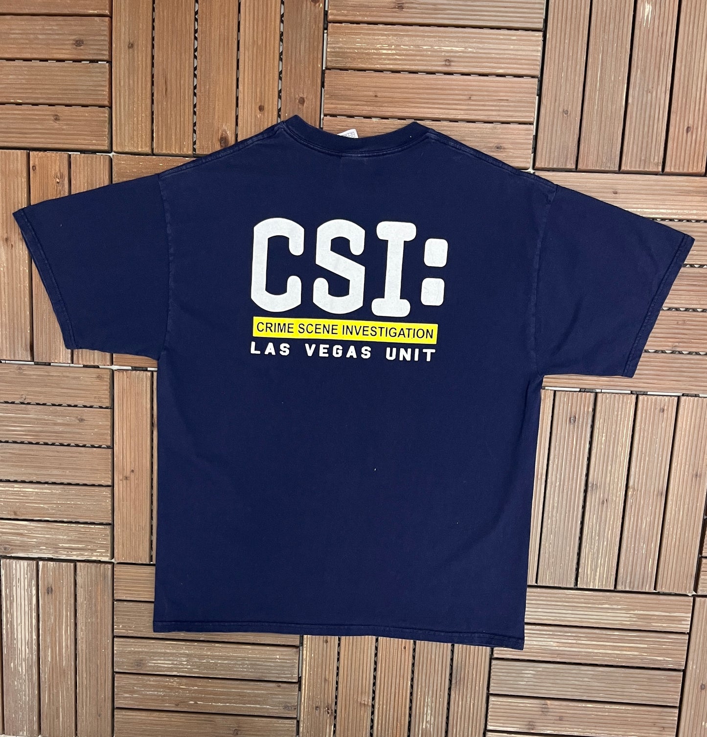 CSI: Las Vegas Unit Graphic Tee | Size X-Large | Vintage 2000s Promotional Blue T-Shirt |