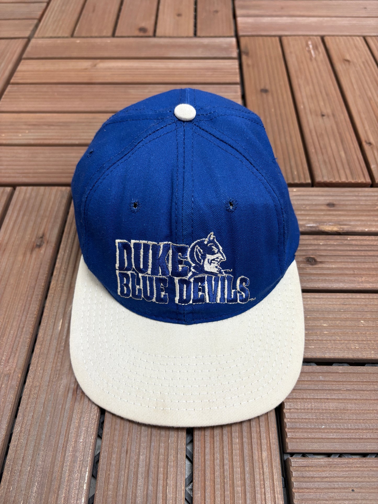 Duke Blue Devils Embroidered Hat | Snap Back | Vintage 1990s College Blue Cap |