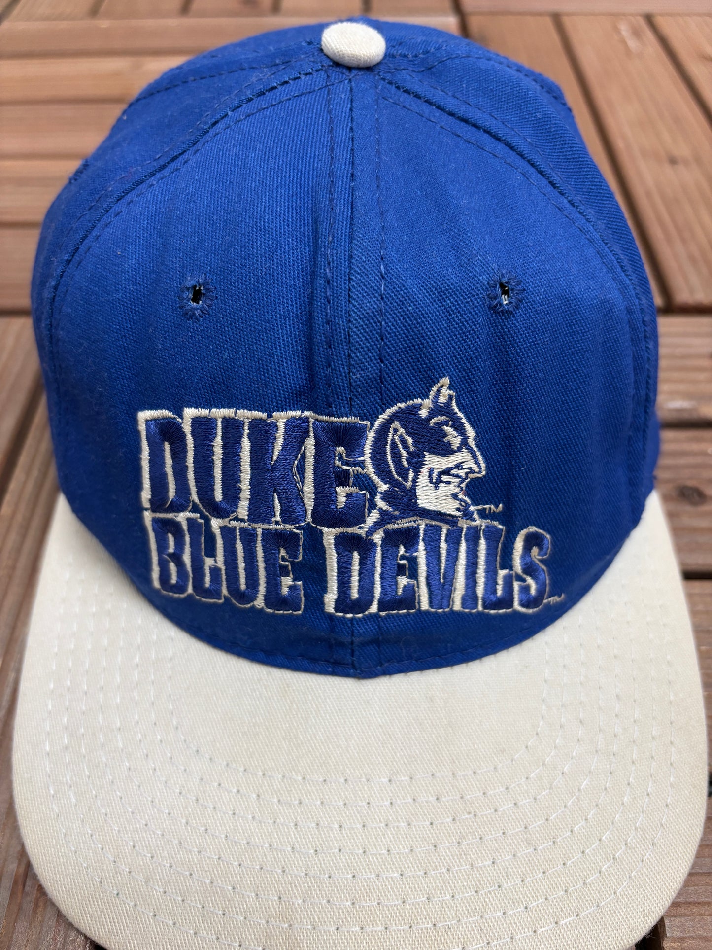 Duke Blue Devils Embroidered Hat | Snap Back | Vintage 1990s College Blue Cap |