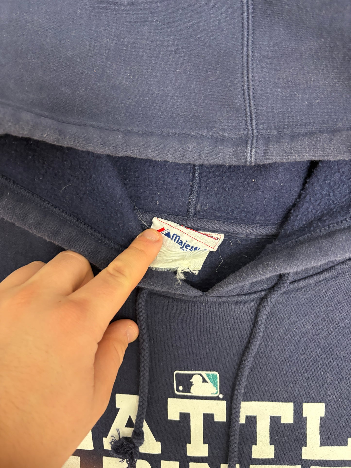 Seattle Mariners Graphic Hoodie | Size XX-Large | Vintage 2000s MLB Baseball Blue Sweater |
