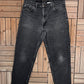 Levi Strauss & Co 550 Denim Jeans | Size 36 x 30 | Vintage 1990s Levi's Black Jeans |