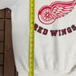 Detroit Red Wings Graphic Crewneck | Size Small | Vintage 1980s NHL Hockey White Sweater |