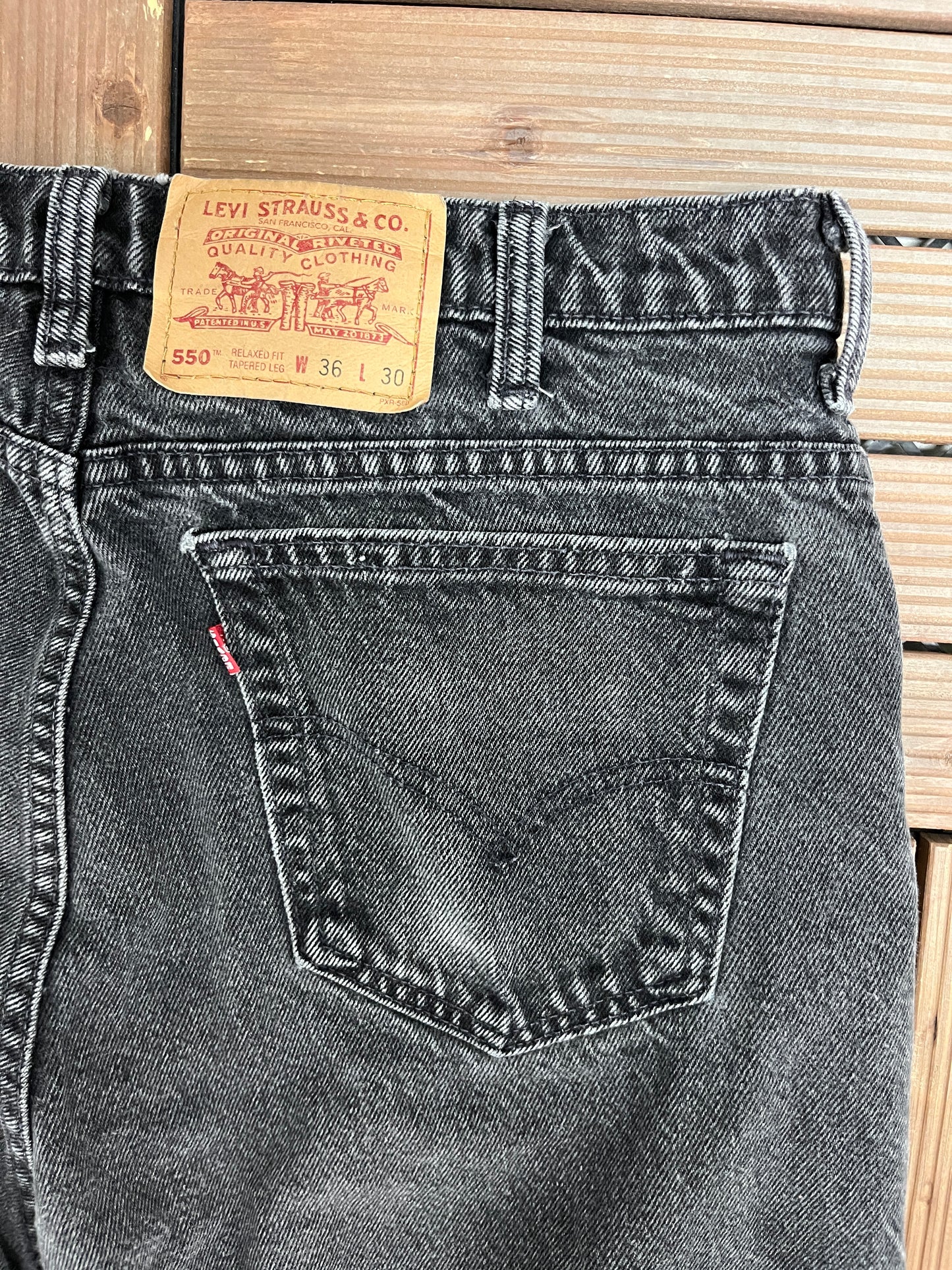 Levi Strauss & Co 550 Denim Jeans | Size 36 x 30 | Vintage 1990s Levi's Black Jeans |