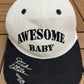 Dick Vitale's Awesome Baby Graphic Hat | Strap Back | Vintage 2000s Video Game White Cap |