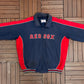 Boston Red Sox Stitched Graphic Jacket | Size X-Large | Vintage 1990s MLB Baseball Blue Puffer Jacket |