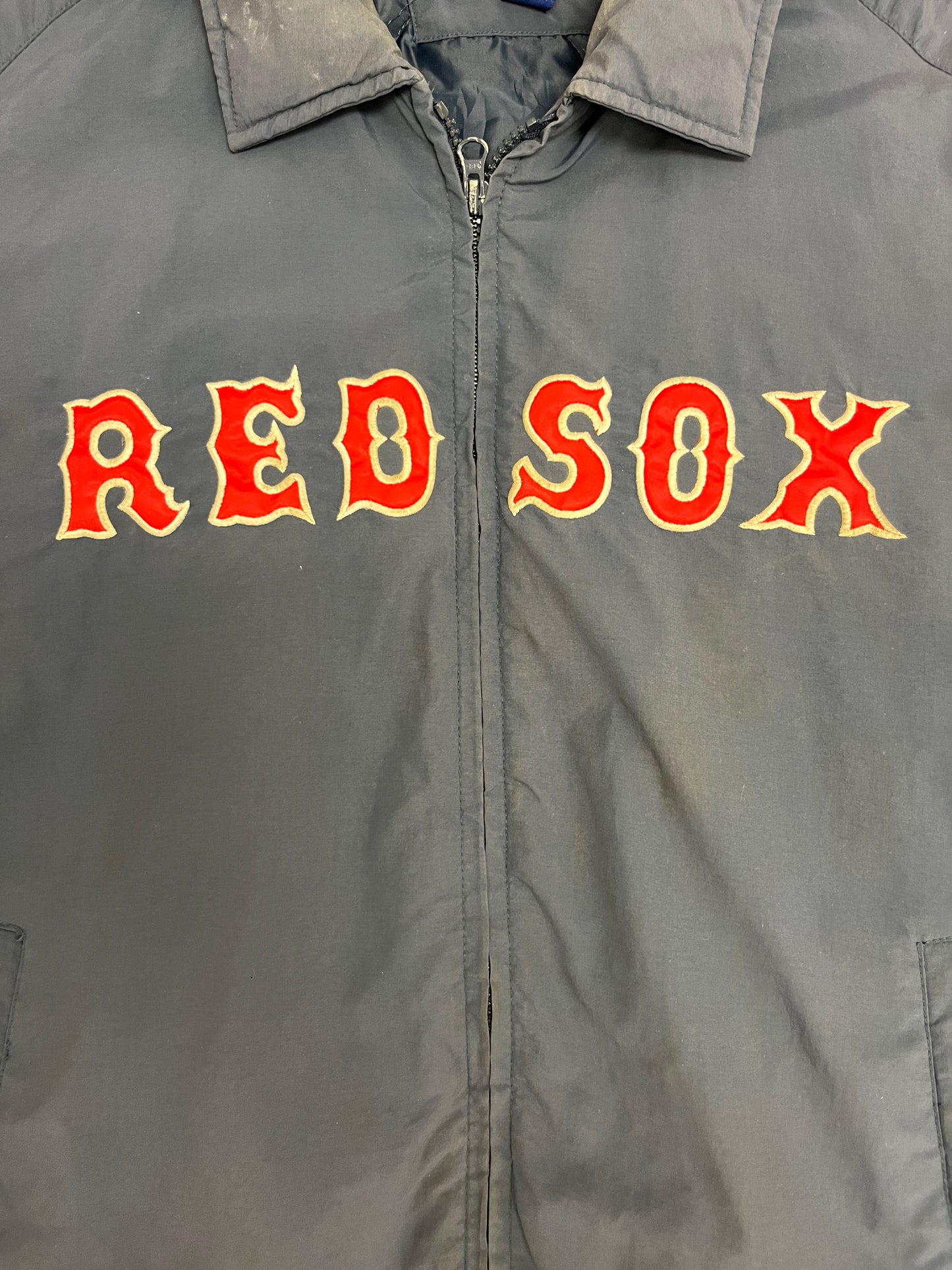 Boston Red Sox Stitched Graphic Jacket | Size X-Large | Vintage 1990s MLB Baseball Blue Puffer Jacket |