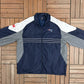 New England Patriots Graphic Windbreaker | Size X-Large | Vintage 2000s NFL Football Blue Windbreaker Jacket |