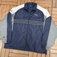 New England Patriots Graphic Windbreaker | Size X-Large | Vintage 2000s NFL Football Blue Windbreaker Jacket |