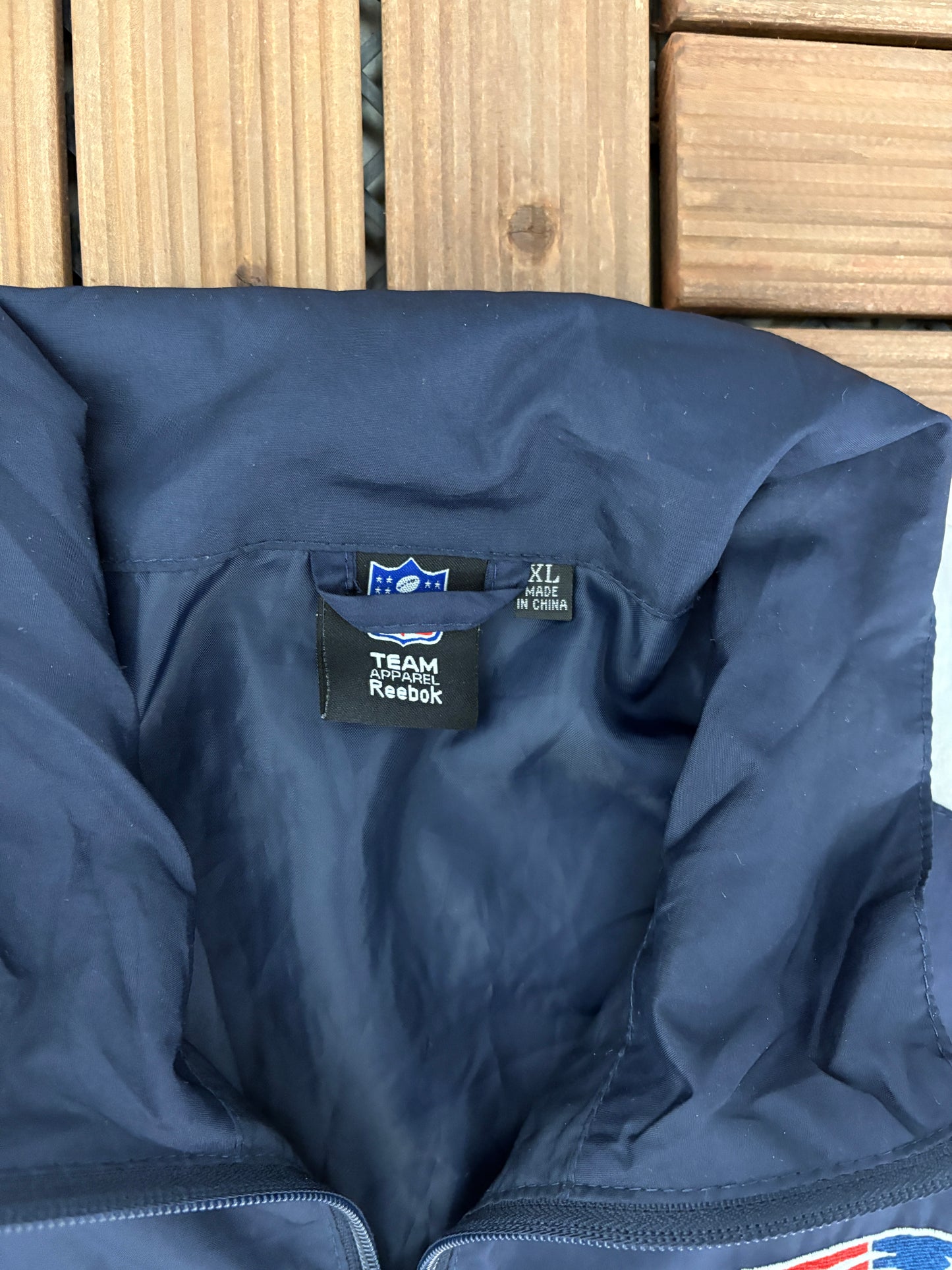 New England Patriots Graphic Windbreaker | Size X-Large | Vintage 2000s NFL Football Blue Windbreaker Jacket |