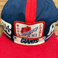 New York Giants Super Bowl XXI World Champs Graphic Hat | Snap Back | Vintage 1980s NFL Football Blue Cap |