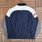 New England Patriots Graphic Windbreaker | Size X-Large | Vintage 2000s NFL Football Blue Windbreaker Jacket |