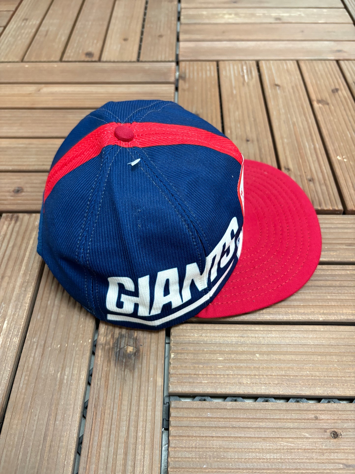 New York Giants Super Bowl XXI World Champs Graphic Hat | Snap Back | Vintage 1980s NFL Football Blue Cap |