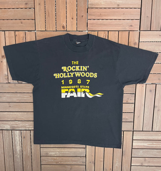 Minnesota State Fair 1987 Graphic Tee | Size X-Large | Vintage 1980s Promotional Black T-Shirt |