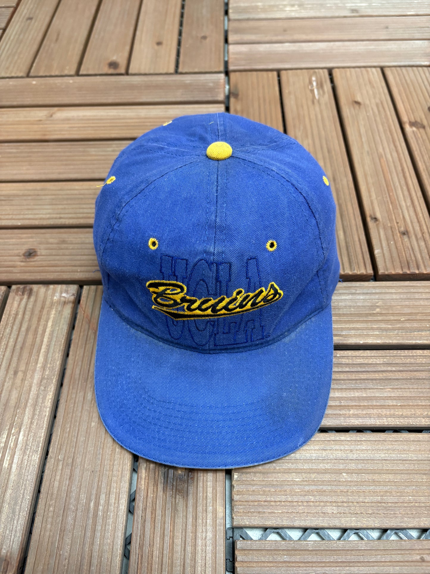 UCLA Bruins Spell Out Graphic Hat | Metal Clasp | Vintage 2000s College Sports Blue Cap |