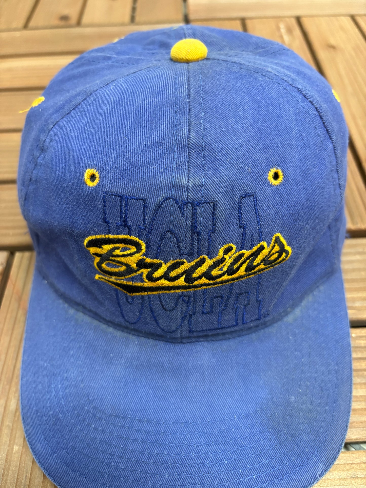 UCLA Bruins Spell Out Graphic Hat | Metal Clasp | Vintage 2000s College Sports Blue Cap |