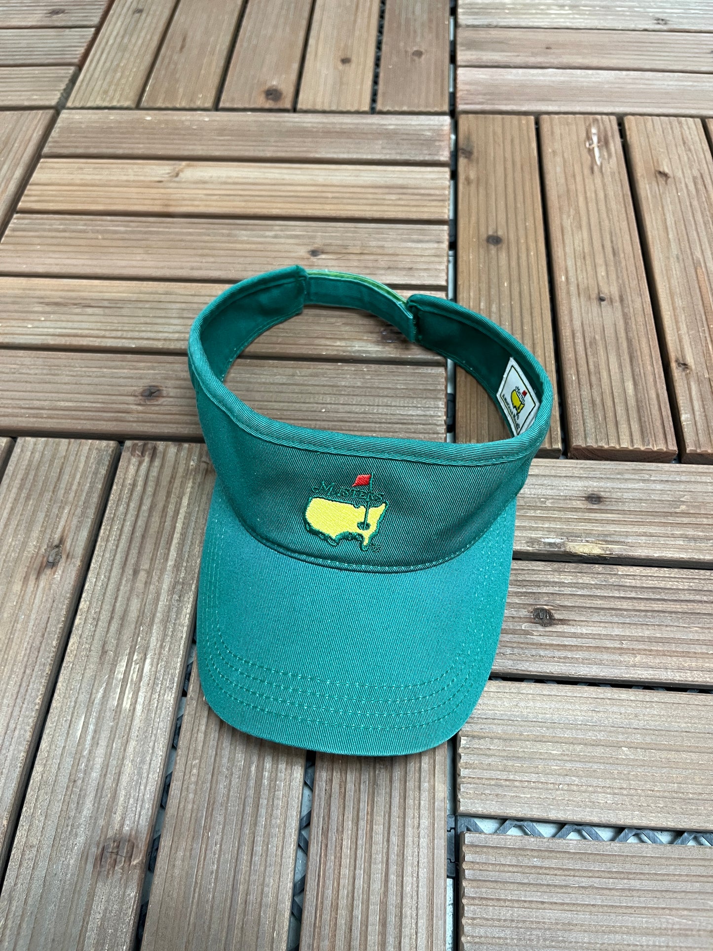 The Masters Embroidered Visor Hat | Strap Back | Vintage 2000s Golf Green Cap |