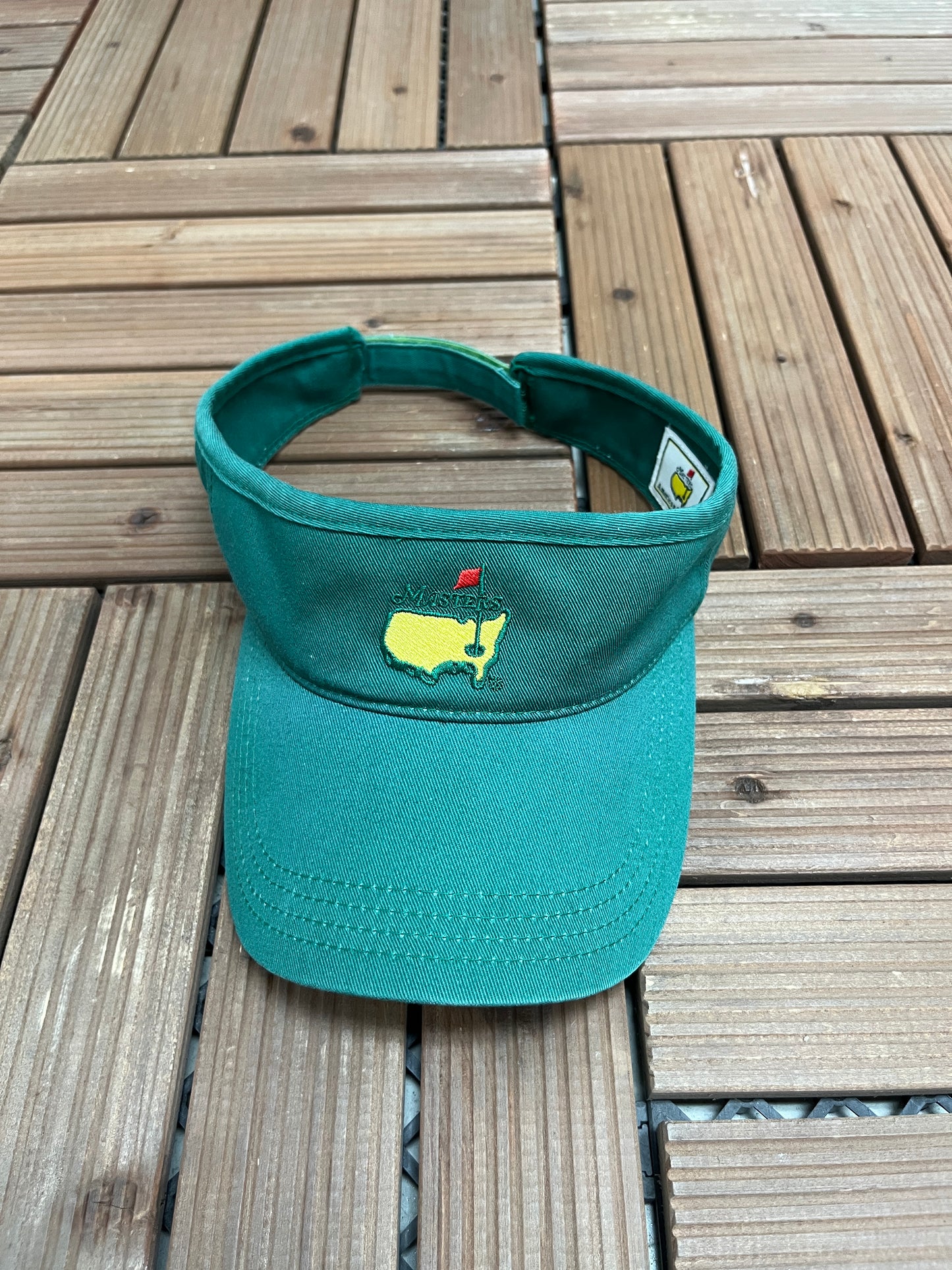 The Masters Embroidered Visor Hat | Strap Back | Vintage 2000s Golf Green Cap |