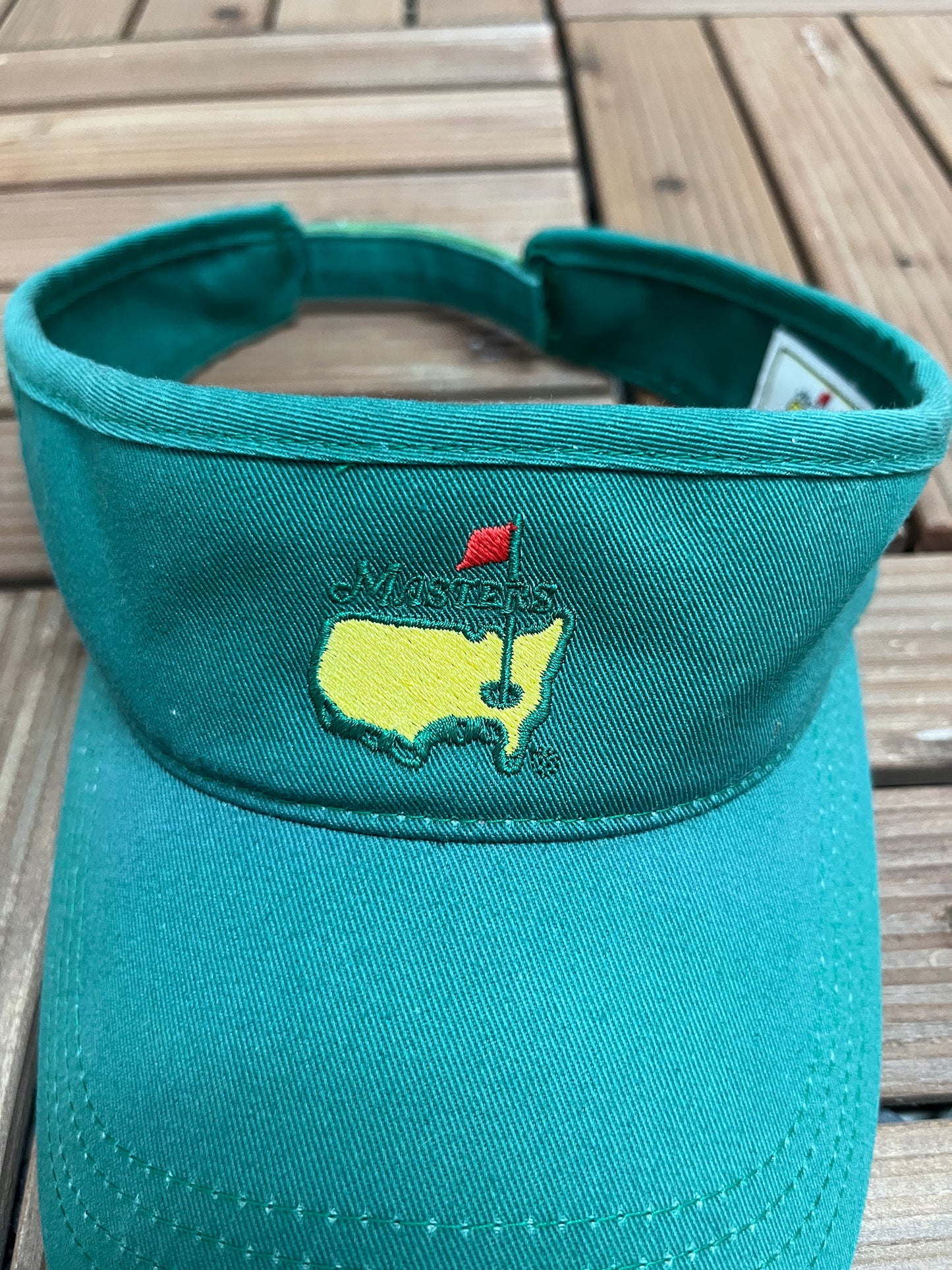 The Masters Embroidered Visor Hat | Strap Back | Vintage 2000s Golf Green Cap |